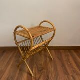 Rattan magazine rack