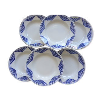 Set de 6 assiettes creuses en porcelaine de st amand