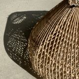 Small rattan lampshade in the shape of a braided hat