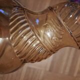 Decanter/bottle in molded glass d'empoli amber yellow color