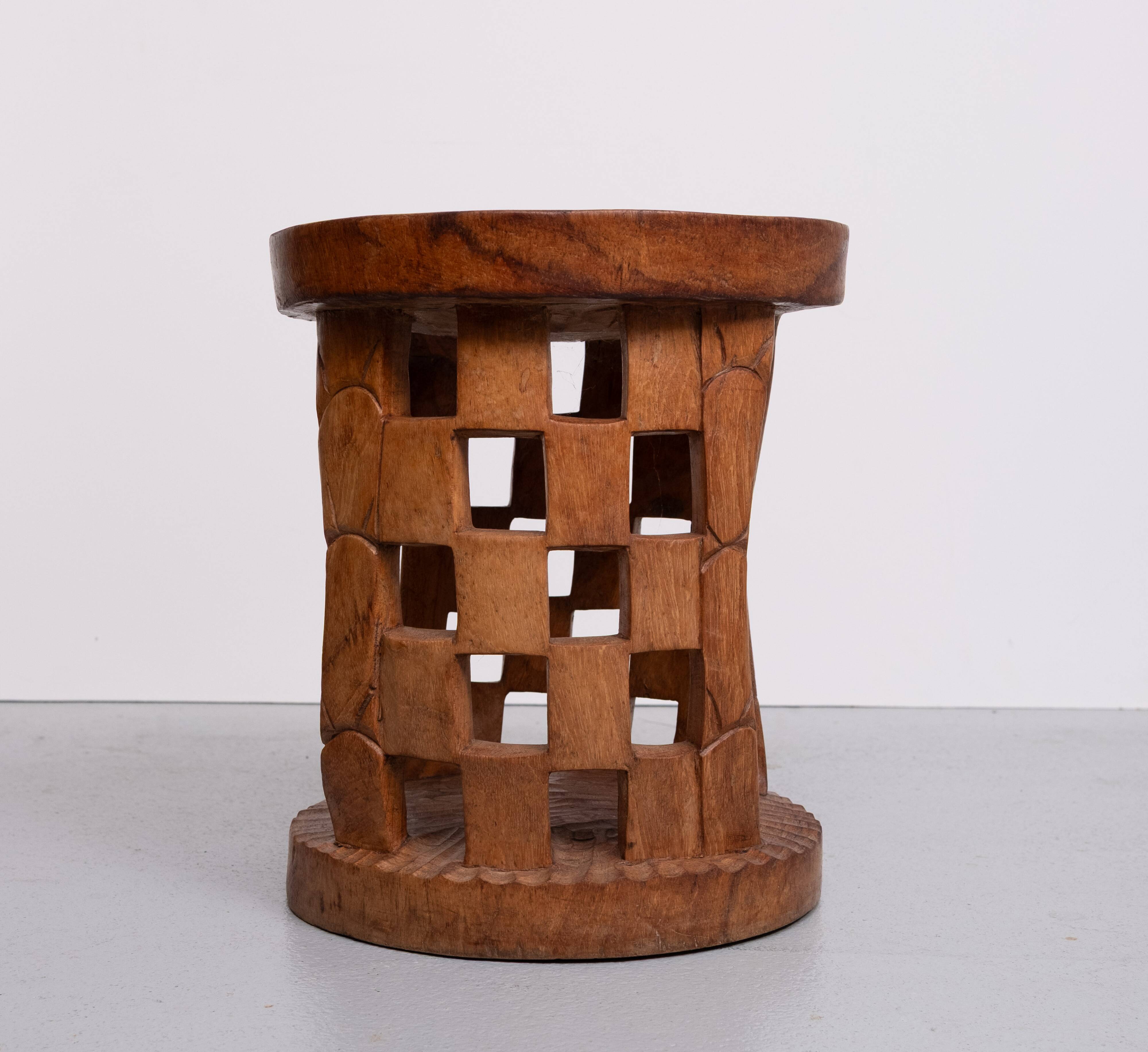 African hand carved stool Cameroon 1950s