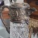 Important cut crystal wine carafe and solid silver 925/1000, Topázio house.