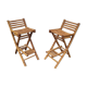 2 bamboo rattan stools from 1980