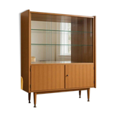 Vitrine vintage en bois / présentoir à plusieurs niveaux / meuble bar