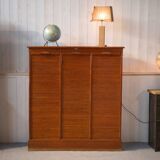 Wooden notary cabinet with shutter from the brand "Au vieux chêne" 1950's