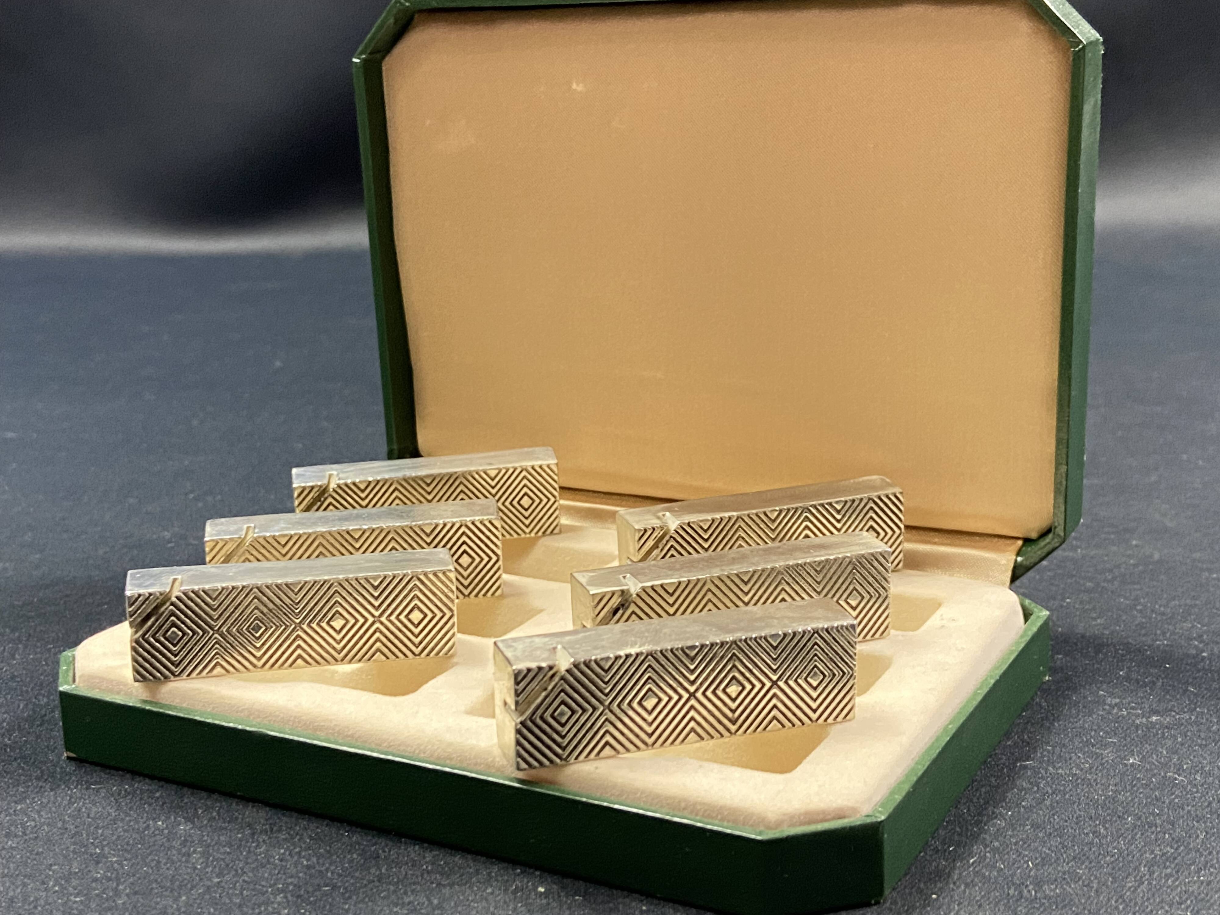 Complete set of 6 vintage metal menu holders 1960-1970