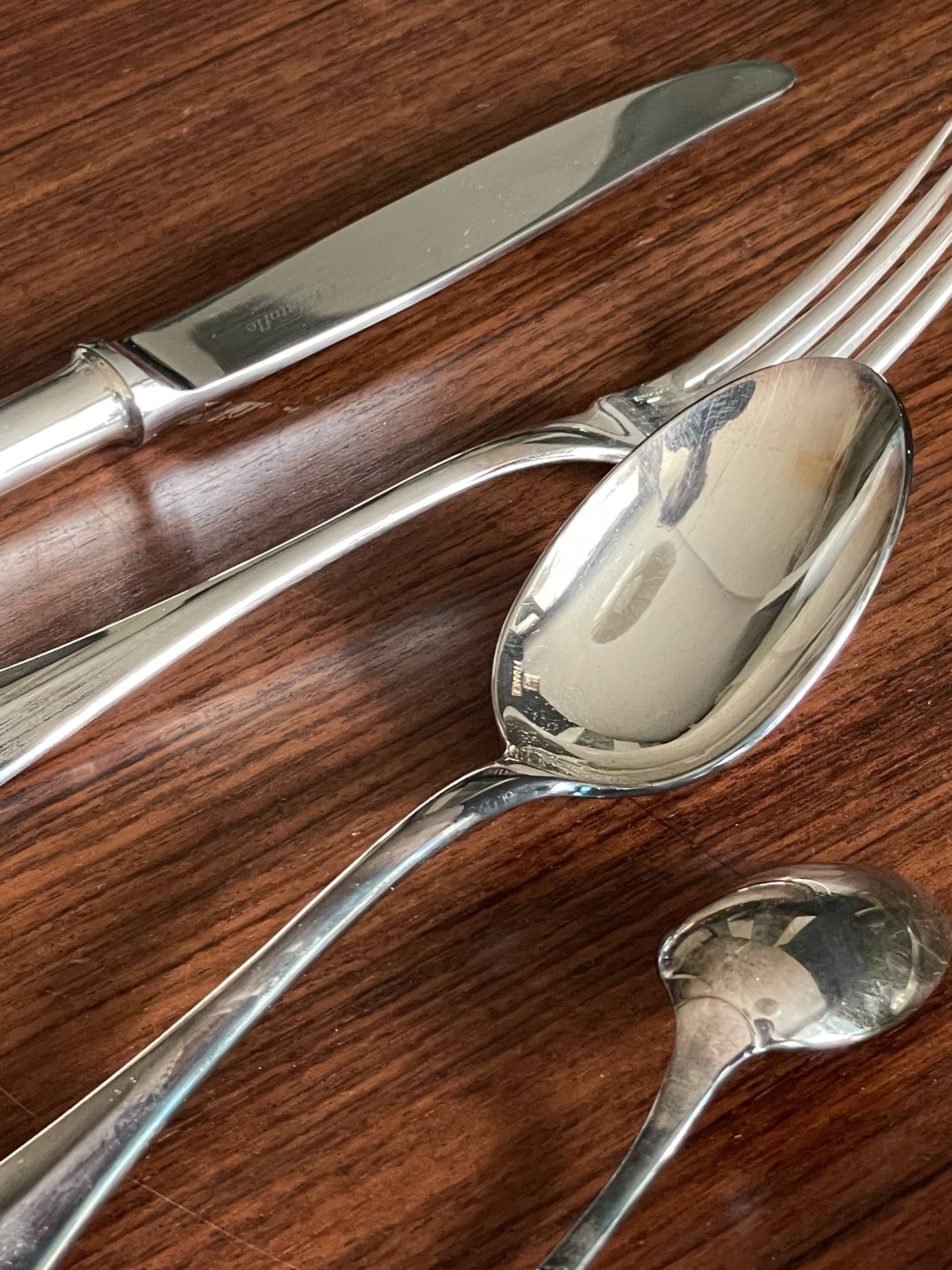 Set of 24 fidelio Christofle silver cutlery