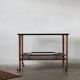 Italian Modern Mahogany Bar Cart with Serving Tray