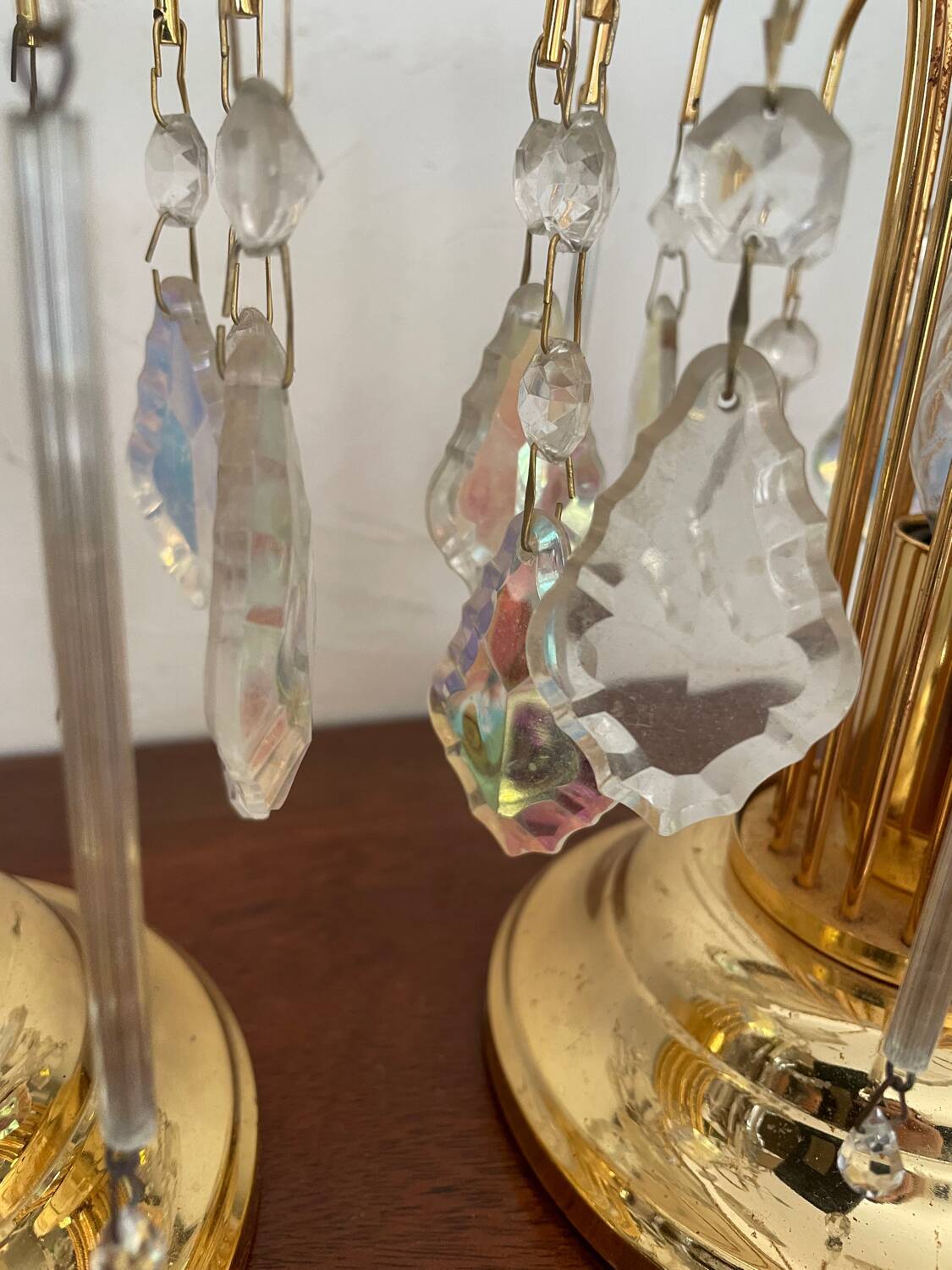 Pair of vintage gold accent lamps