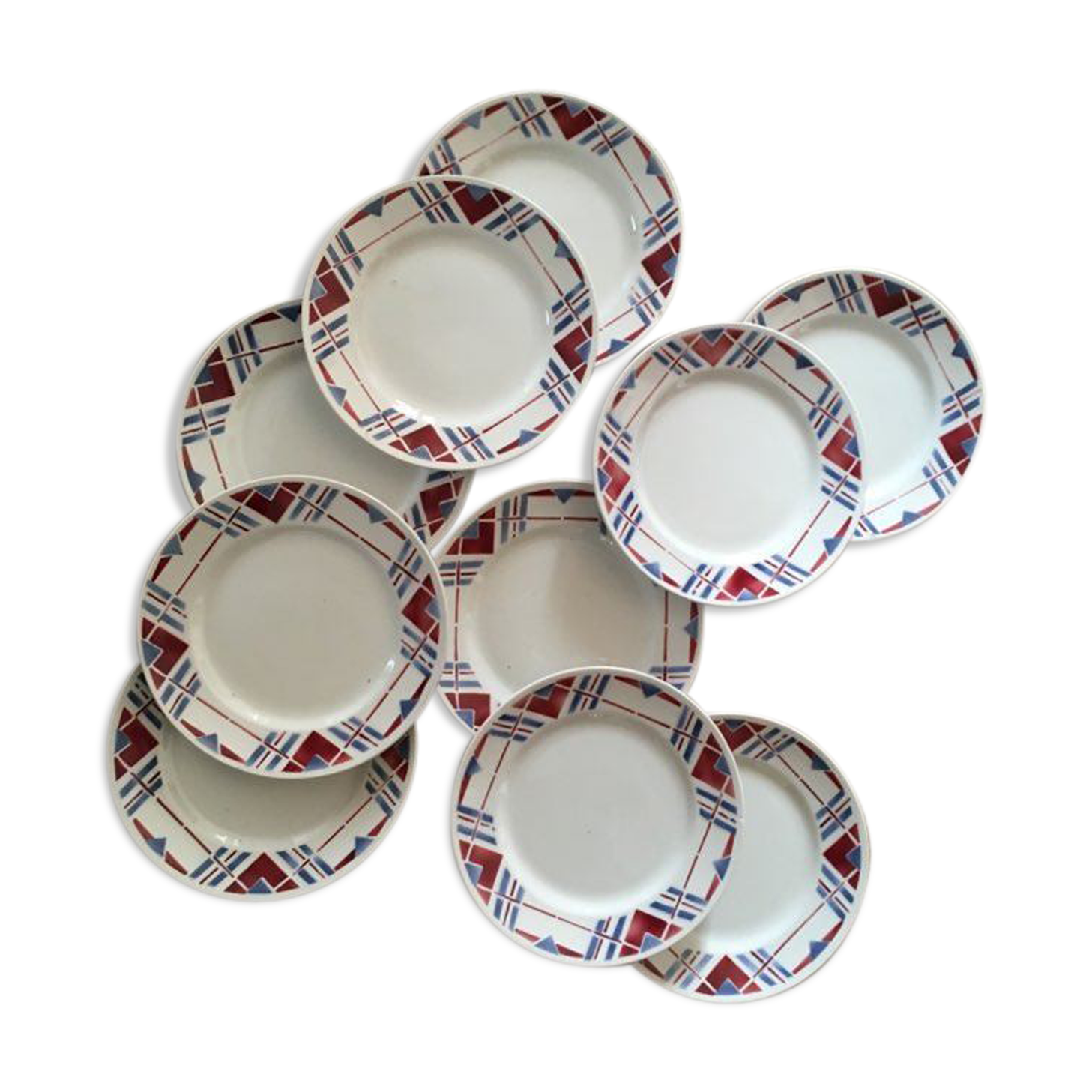 Set 10 plates dessert bistro style