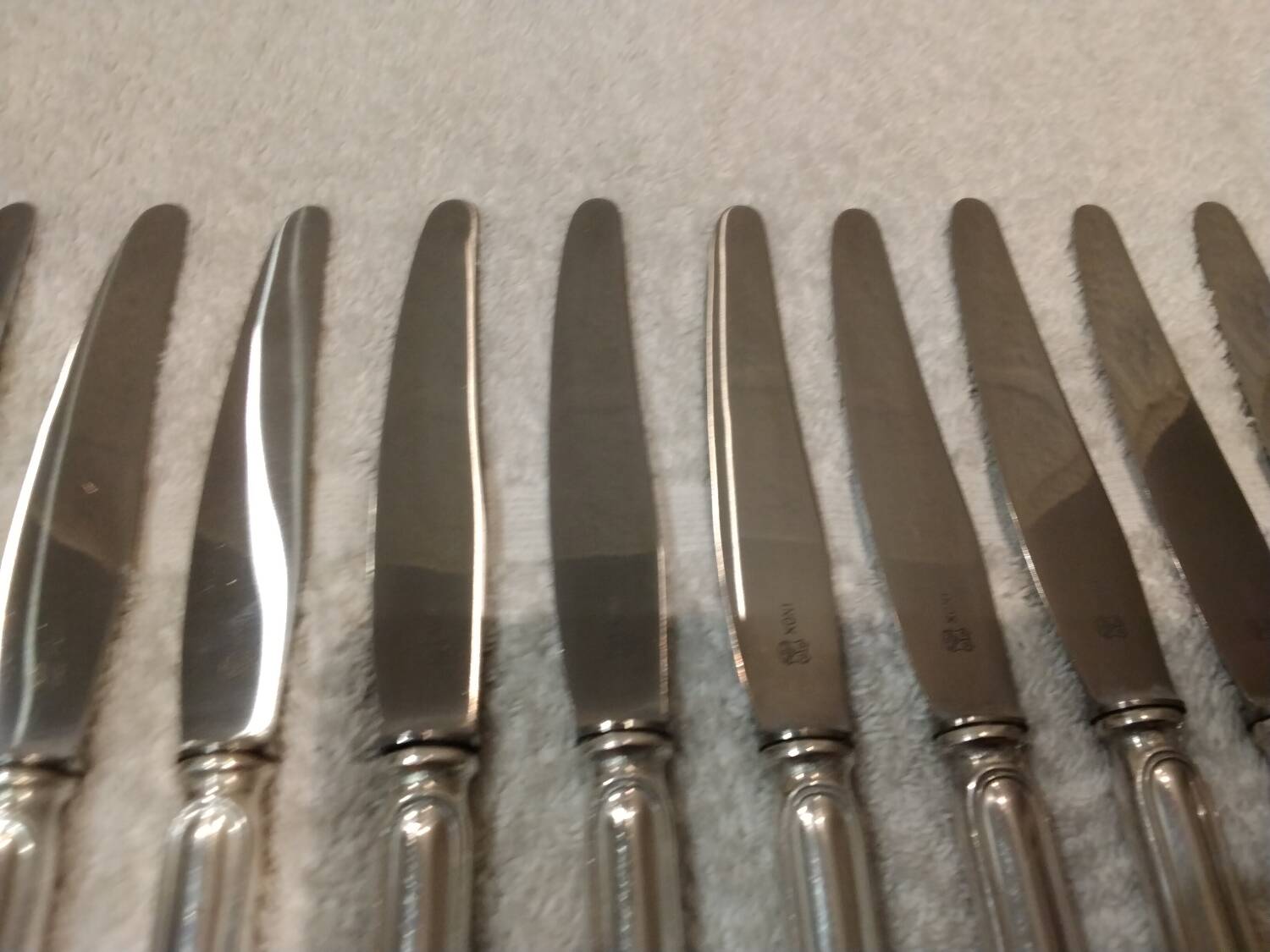 11 dessert knives with 800 silver handles, Swiss goldsmith Jezler net