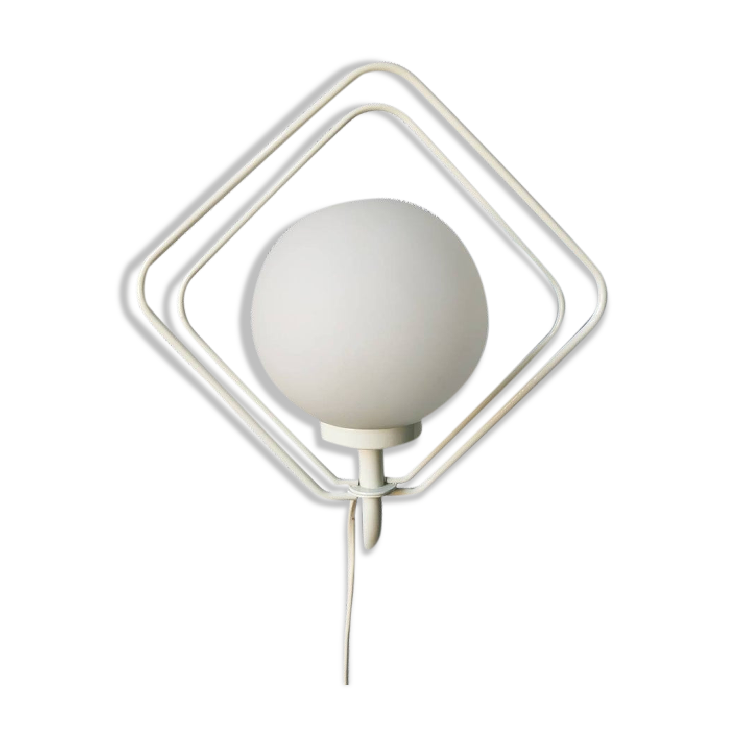 Metal applique with 80s glass sphere