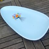 Ceramic dish from the faiencerie of M.B.F.A Pornic model sidonie blue