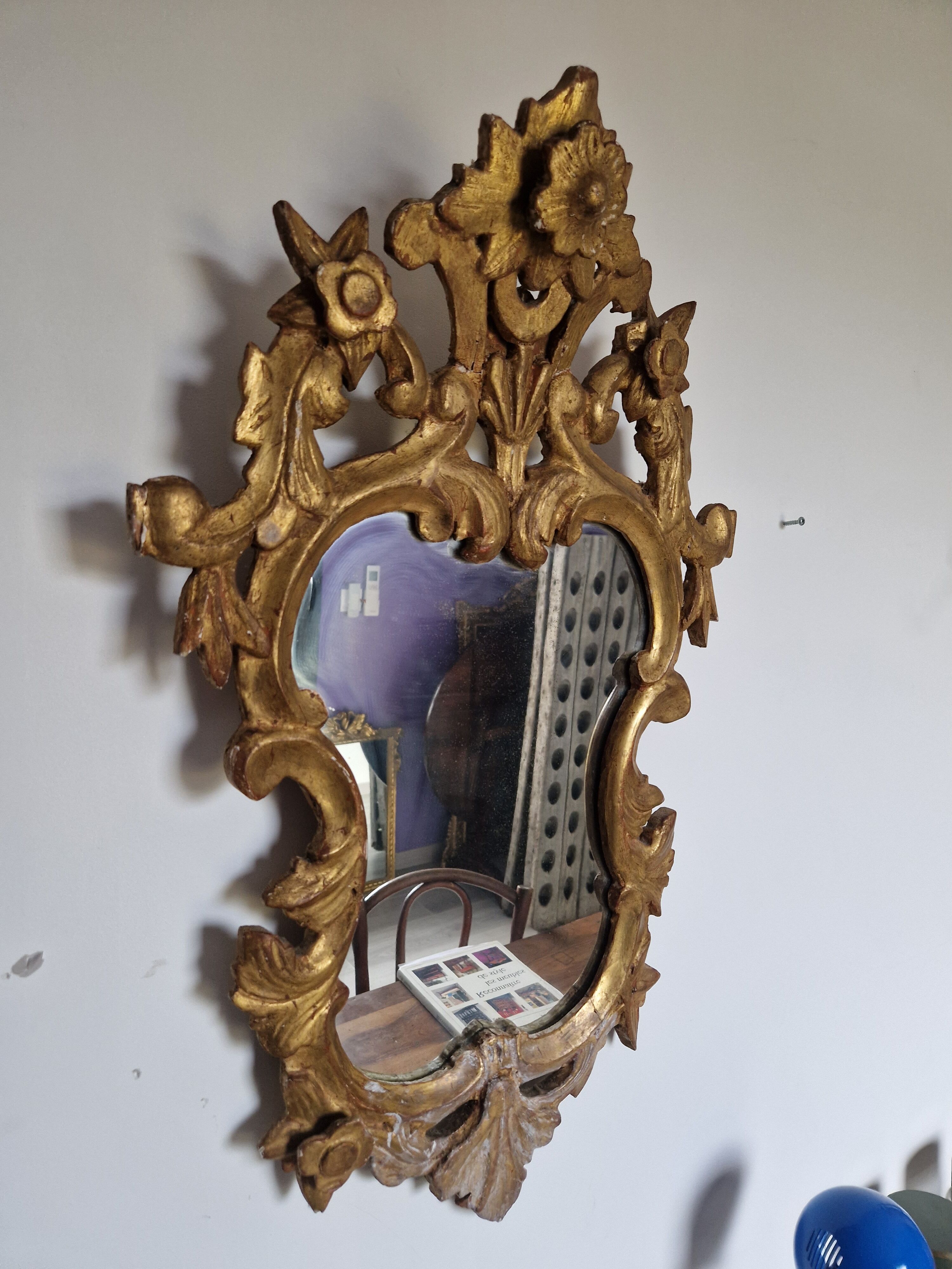 Miroir baroque doré 70 x 45 cm