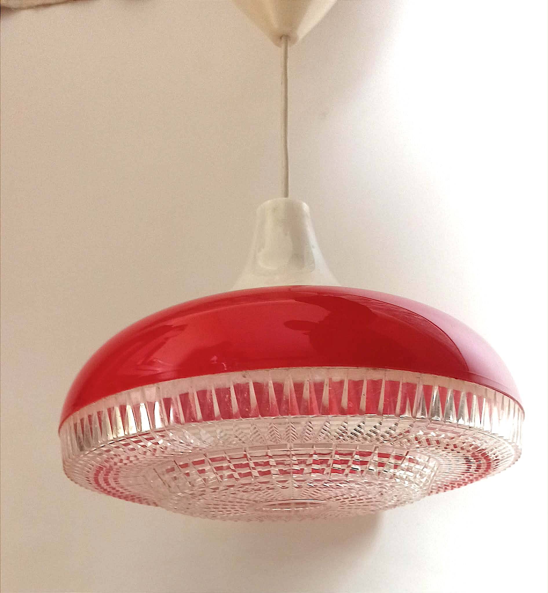 Red suspension Space Age 1970s Height 49 cm