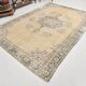 Tapis persan crème et bleu