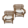 Paire de fauteuils en bambou par Bonacina