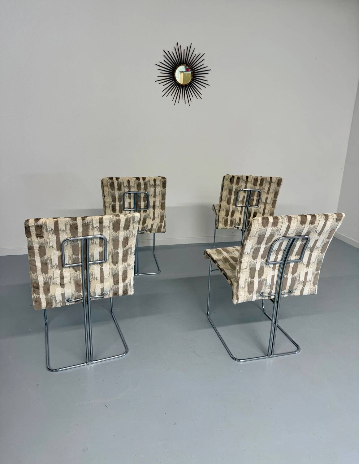 Set of 4 old Saporiti Italia chairs from the 1970s, Ernes design