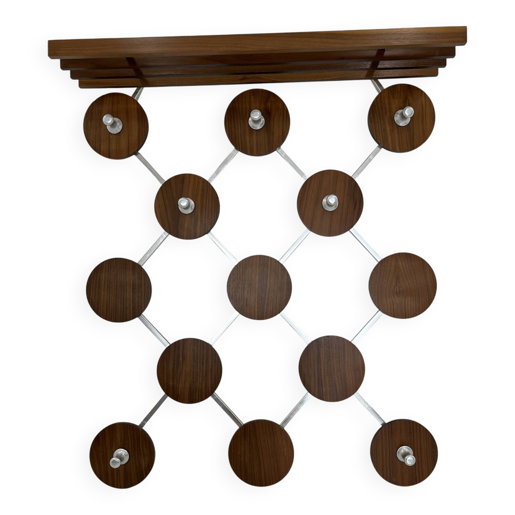 Vintage Scandinavianteak and Metal Coat Rack, 1960s