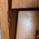 Vintage oak and rattan chiffonier