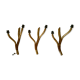 Rattan wall light trio