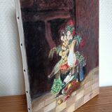 Oil painting on canvas still life signed