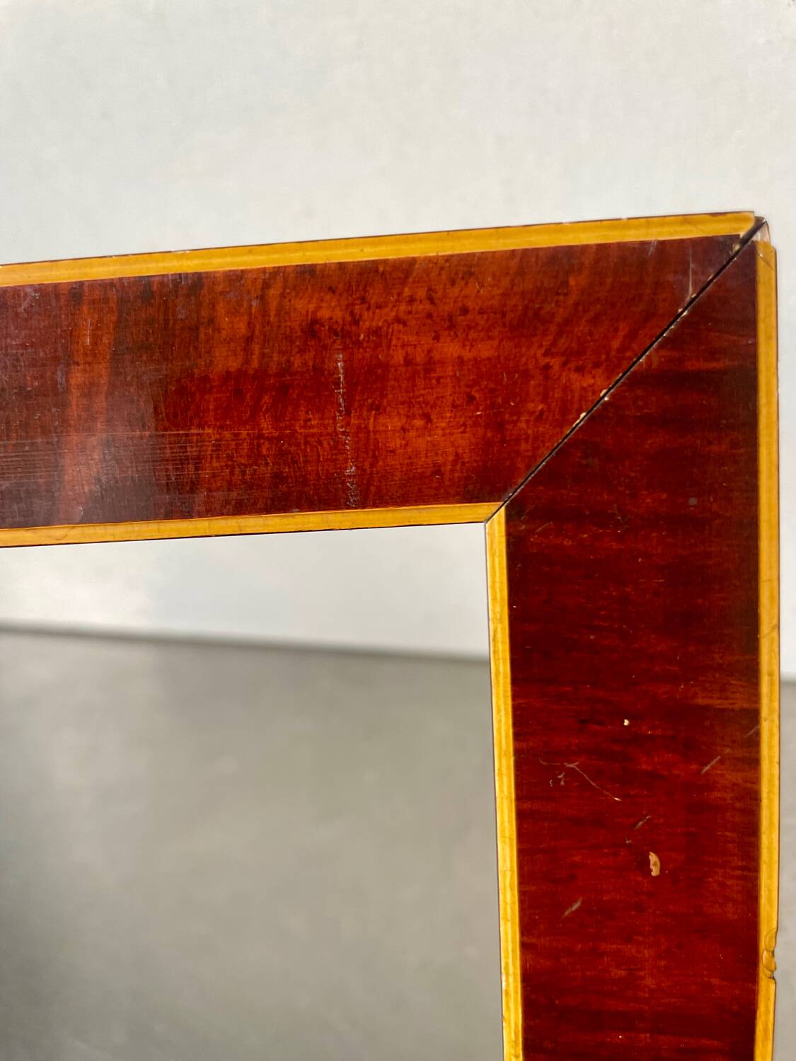 Antique Wooden  Frame intarsia borders 26.5 cm x 22.5  cm