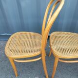6 chaises cannées ancien bistrot vintage