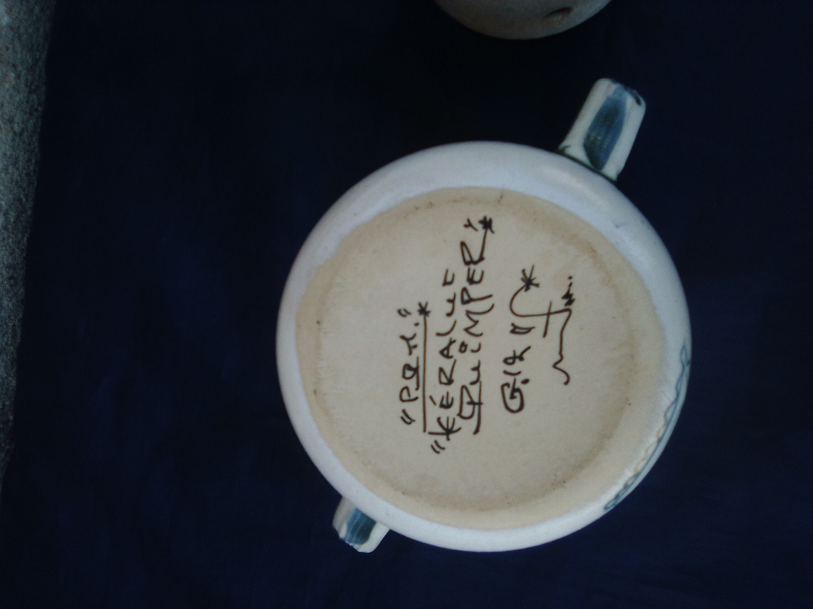Butter maker in Quimper keraluc earthenware H 14 cm