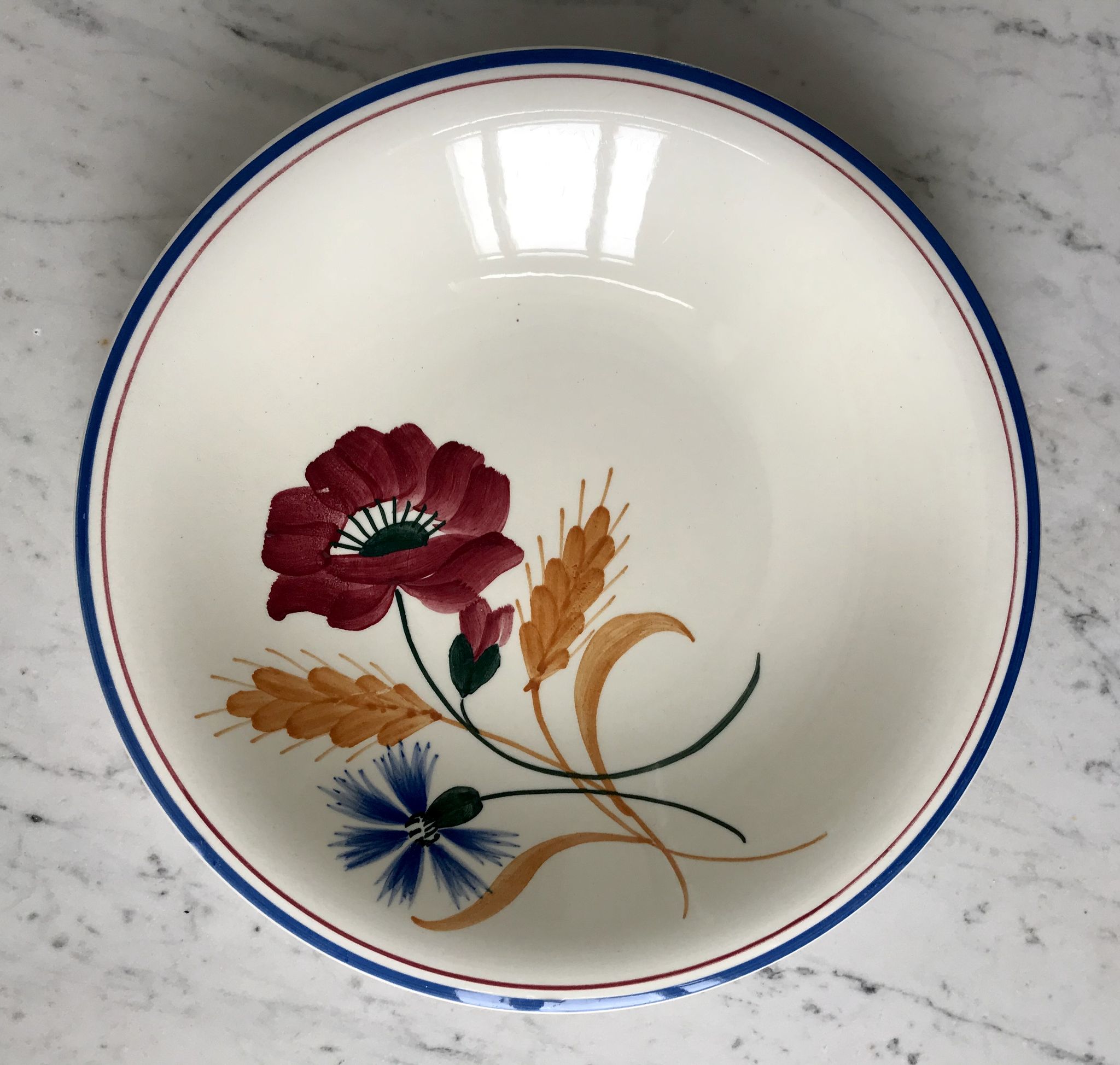 Hollow dish earthenware of Onnaing model Messidor years 30-40