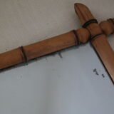 Vintage light bamboo mirror 107 x 79 cm