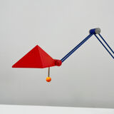 Red desk lamp by lungean & pellmann for brilliant leuchten germany, 1980