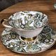 Porcelain coffee service multicolored and gilded cashmere designs signed BM France