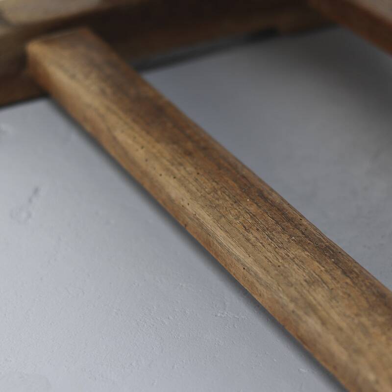 Antique Oak Coffee Table with Reclaimed Flax Base