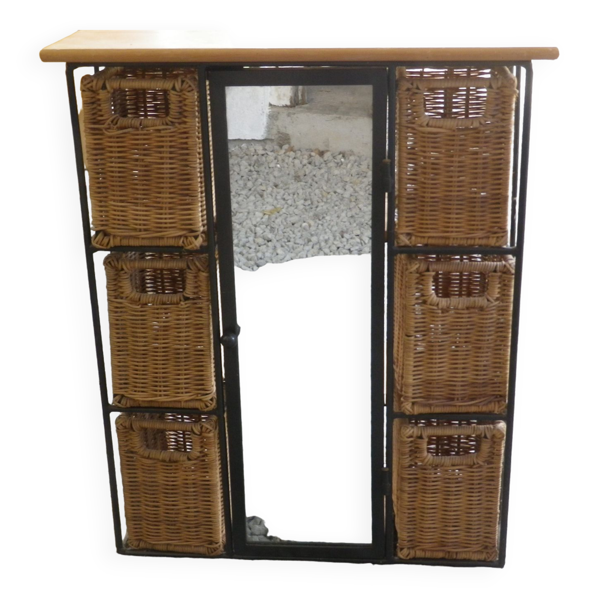 Rattan metal cabinet