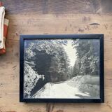 Old photograph snowy landscape