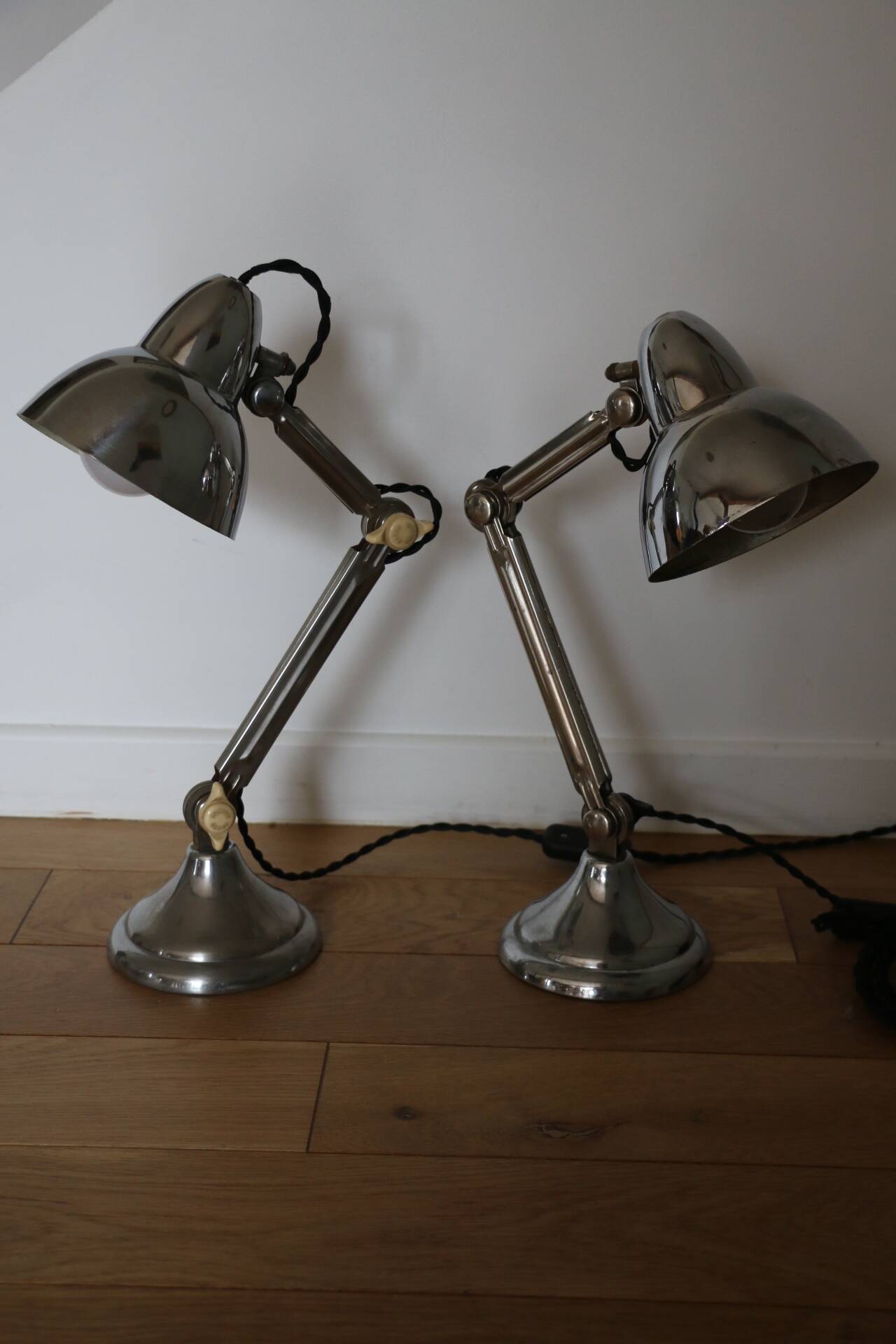 Pair of Super Chrome lamps 1930