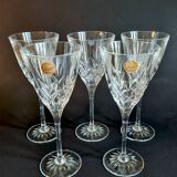 Descriptif pour lot de 5 grands verres à pied Cristal d’Arques – Modèle Cas