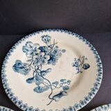 Ensemble de 6 assiettes à dessert Gien terre de fer modèle Capucines