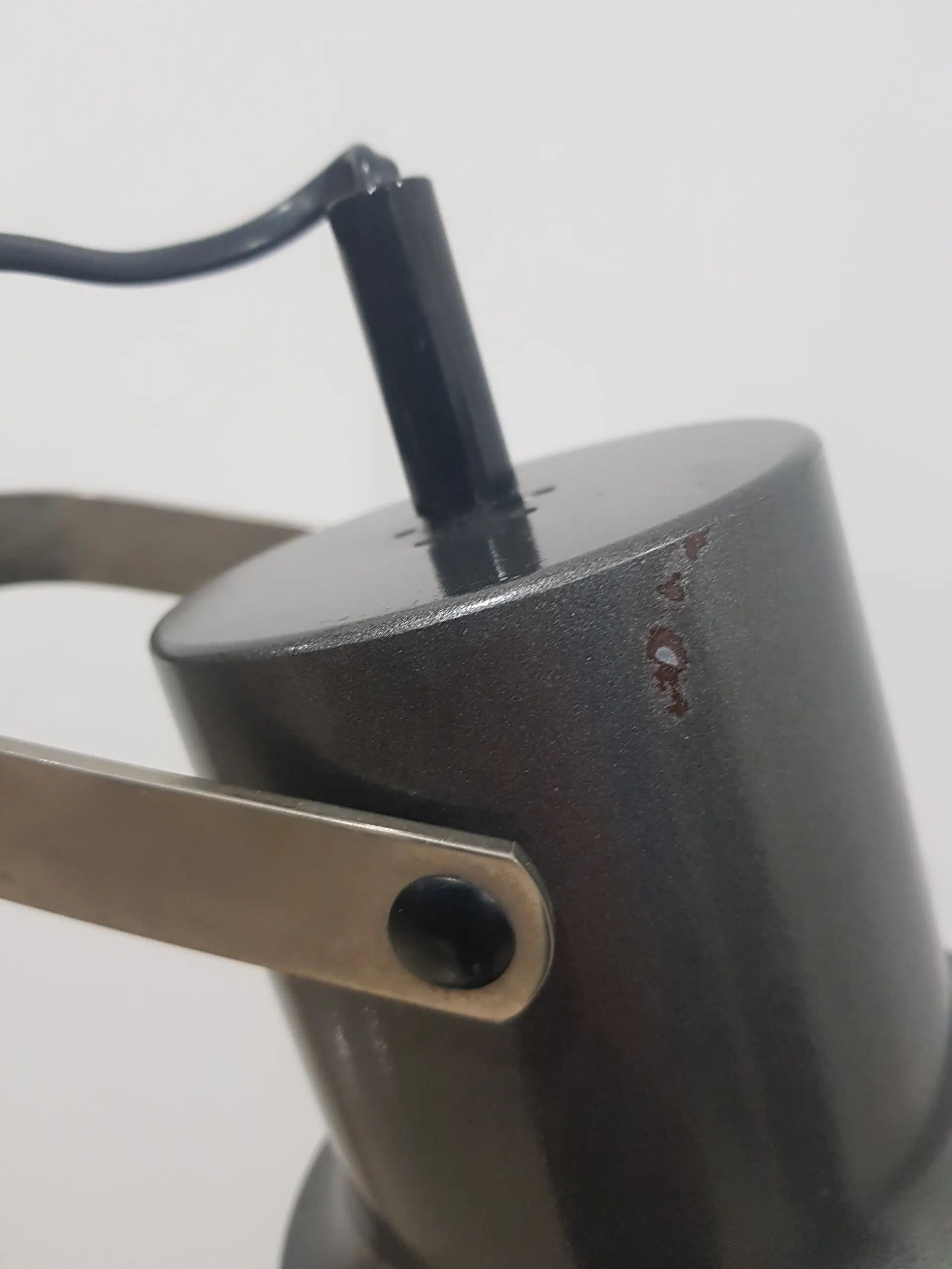 Floor lamp, graphite grey, metal, Germany, 1970s.