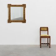 Large square giltwood mirror in Baroque style, 20th century