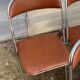 10 vintage skai and chrome metal folding chairs 1970