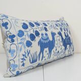 Suzani Animal Bedding Pillow Case Made from a 19th Century Suzani - Camel Lumbar Bird Cushion Cover