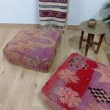 Handmade Berber pouf in wool 60 X 60 X 20 CM