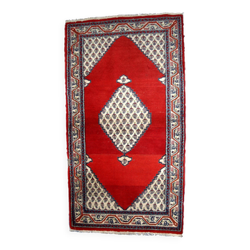 Tapis Vintage Seraband Indien en Laine, Années 1970, Élégance Artisanale