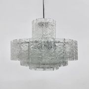 Mid-century design Doria Leuchten glass chandelier, 1970s