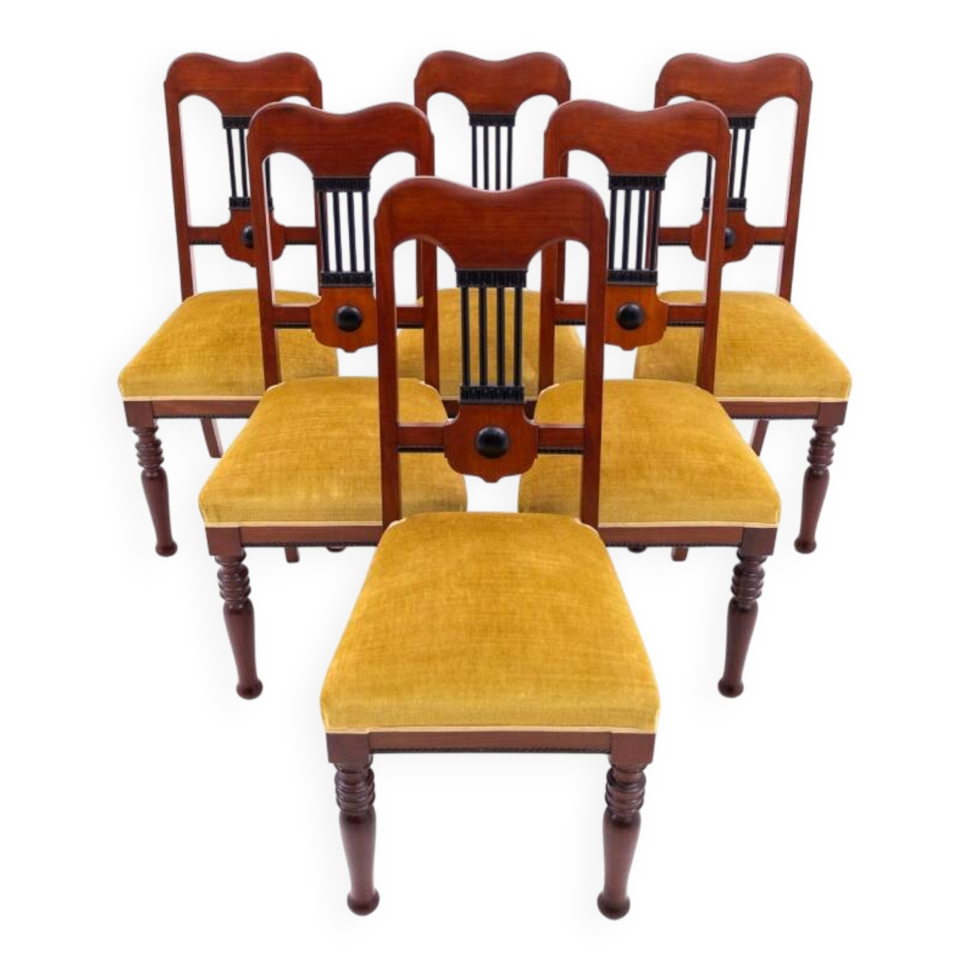Set of six chairs, Northern Europe, turn of the 19th and 20th centuries. After renovation.