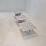 Set of 3 italian marble coffee or side tables, 1970s
