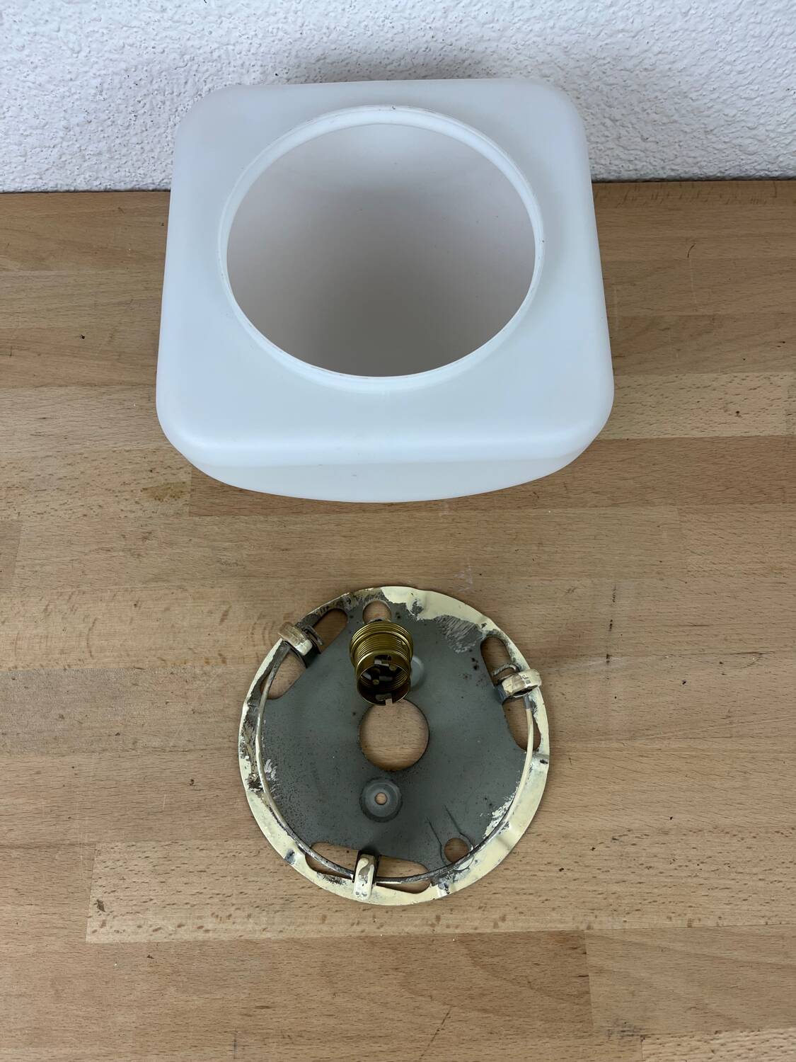 Vintage 1950s opaline wall light