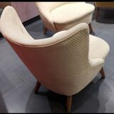 Armchair wing chair egg Barrel 50s modernist